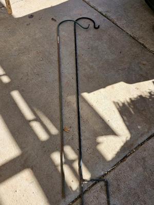 Two nice shepherd's hooks - yard & garden