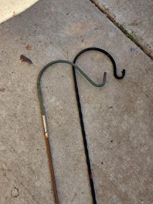 Two nice shepherd's hooks - yard & garden