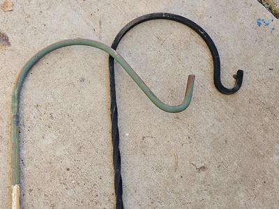 Two nice shepherd's hooks - yard & garden