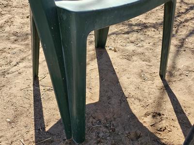Patio chair - bar stool - and a small outdoor patio table