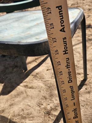 Patio chair - bar stool - and a small outdoor patio table