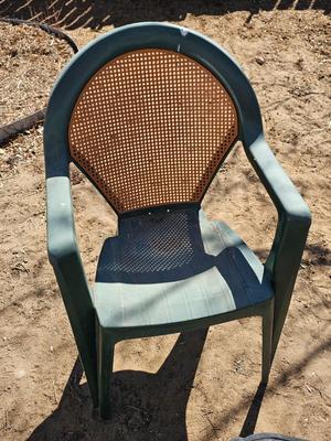 Patio chair - bar stool - and a small outdoor patio table