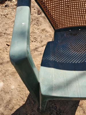 Patio chair - bar stool - and a small outdoor patio table