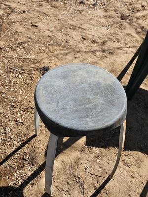 Patio chair - bar stool - and a small outdoor patio table
