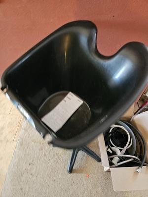 Dompel Black salon sink with hardware
