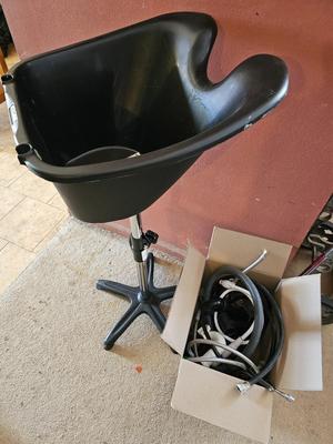 Dompel Black salon sink with hardware