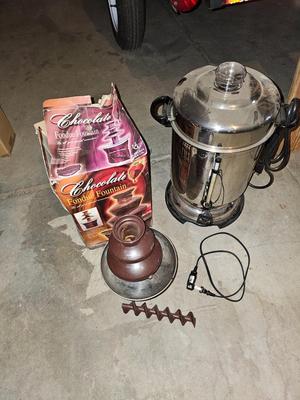 Commercial multi-cup electric coffee pot with Chocolate fondue fountain