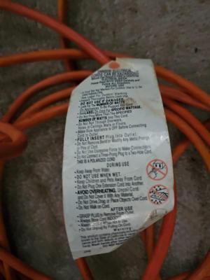 Two orange extension cords