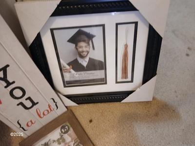 Easter Welcome porch art with I like you sign and picture frames