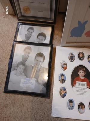 Easter Welcome porch art with I like you sign and picture frames
