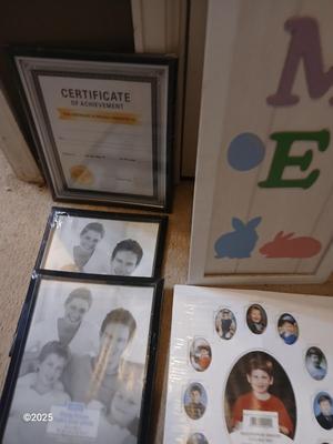 Easter Welcome porch art with I like you sign and picture frames