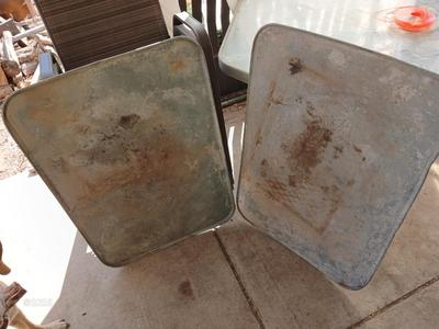 Two galvanized metal trays - Great for plant trays for seedlings and more