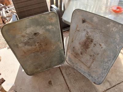 Two galvanized metal trays - Great for plant trays for seedlings and more