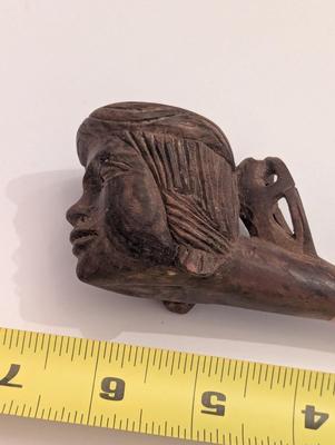 Carved Wooden Face Pipe