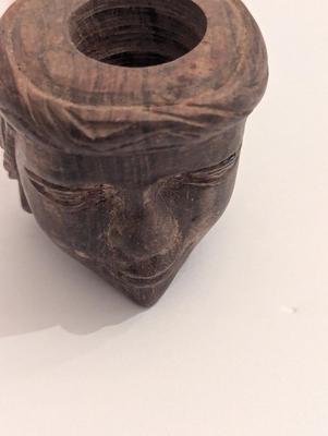 Carved Wooden Face Pipe