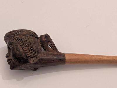 Carved Wooden Face Pipe