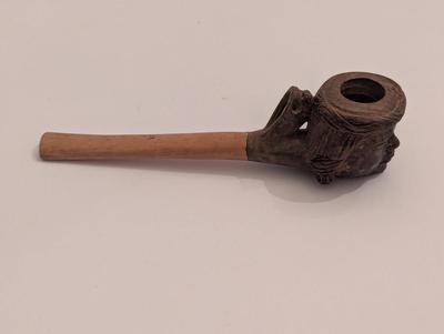 Carved Wooden Face Pipe