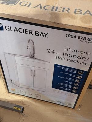 New Glacier Bay All-In-One 24" Laundry Sink Cabinet