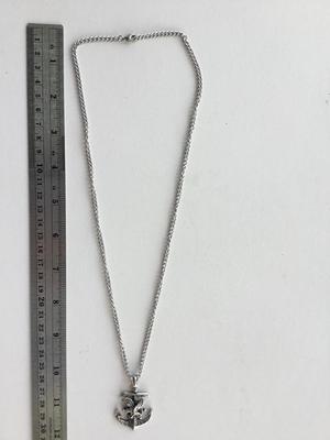 Stainless steel marked anchor necklace