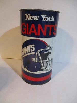 Vintage New York Giants Metal Trash Can