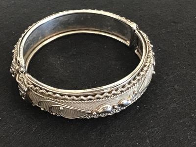 Textured Silver Clamper Bracelet