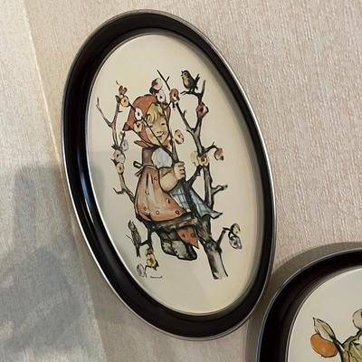 LOT 44D: Vintage Hummel Tin Tray / Wall Hangings - Apple Tree Boy and Girl