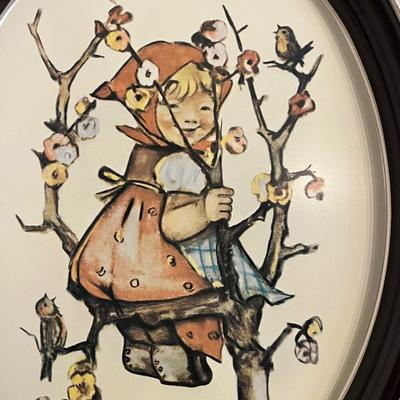 LOT 44D: Vintage Hummel Tin Tray / Wall Hangings - Apple Tree Boy and Girl