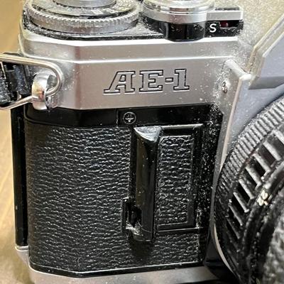 LOT 54W: Vintage 35mm Film Camera - Cannon AE-1 with Two Lenses and Manuals