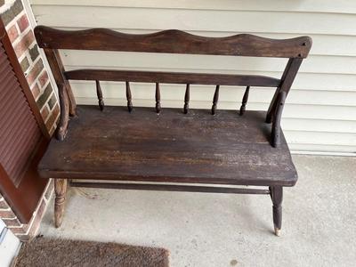 LOT 55W: Kitchen Table with Two Chairs and Bench