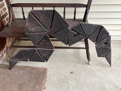 LOT 56L: Vintage Mid-Century Wooden Wall Art
