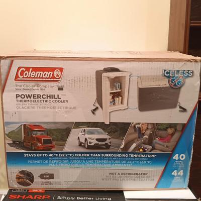 LOT 82B: Coleman Powerchill Thermoelectric Cooler Holds 58 12oz cans!