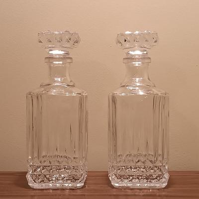 LOT 85B: E. Halsey 'Transformations' Golf Print, Flattened J&B Glass Bottle Art & MCM Decanter Set