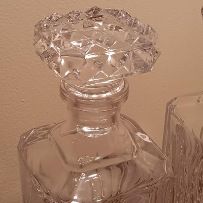 LOT 85B: E. Halsey 'Transformations' Golf Print, Flattened J&B Glass Bottle Art & MCM Decanter Set