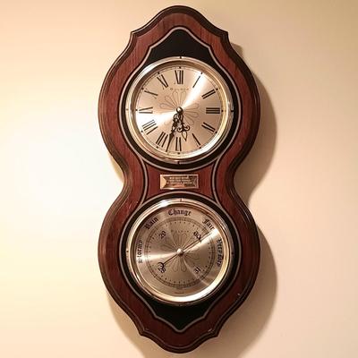 LOT 88B: Vintage Bulova Clock and Barometer