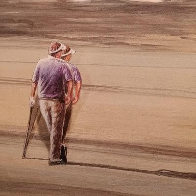 LOT 90B: Vintage Signed Reza Navaki 3D Golf Art Diorama