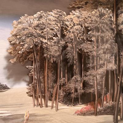 LOT 90B: Vintage Signed Reza Navaki 3D Golf Art Diorama