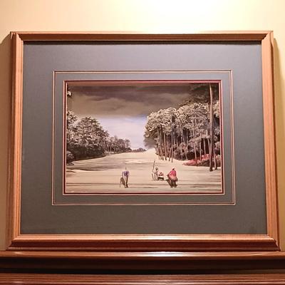 LOT 90B: Vintage Signed Reza Navaki 3D Golf Art Diorama