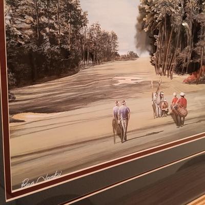 LOT 90B: Vintage Signed Reza Navaki 3D Golf Art Diorama