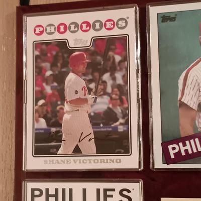 LOT 91B: Set of (12) 'Philadelphia Phillies Past & Present' Baseball Cards Plaque