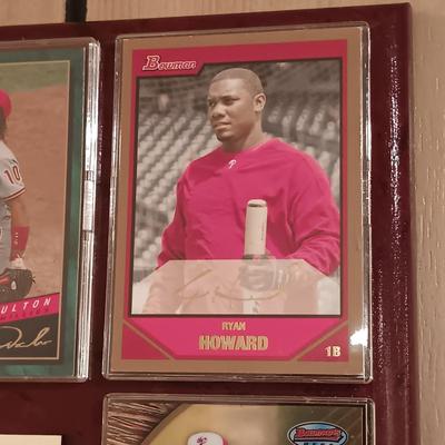 LOT 91B: Set of (12) 'Philadelphia Phillies Past & Present' Baseball Cards Plaque