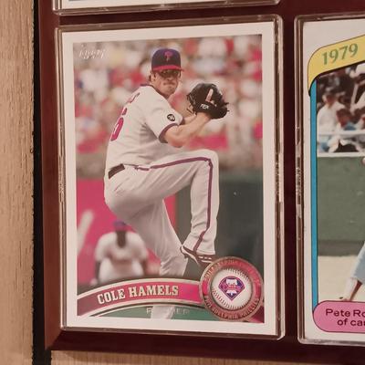 LOT 91B: Set of (12) 'Philadelphia Phillies Past & Present' Baseball Cards Plaque