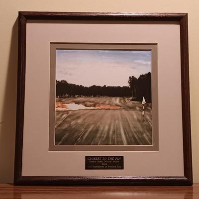 LOT 92B: Cartoons by Jahraus 'Woulda, Coulda, Shoulda' Golfer Print w/ Scotland Run Golf Course Photo Art