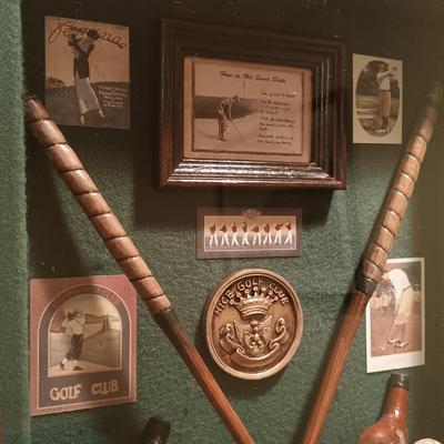 LOT 95B: Golf History 'Evolution of the Game' Shadow Box & 'Evolution of the Golf Ball' Shadow Box
