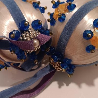 LOT 99B: Set of (12) Vintage Handmade Bead Ornaments