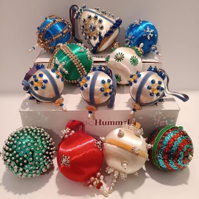 LOT 99B: Set of (12) Vintage Handmade Bead Ornaments