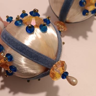 LOT 99B: Set of (12) Vintage Handmade Bead Ornaments