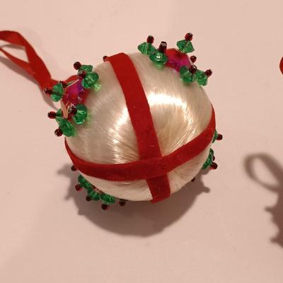 LOT 100B: Set of (10) Vintage Handmade Bead Ornaments