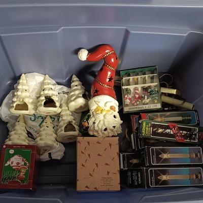 LOT 101B: Basement Finds- Large Collection of Assorted Holiday Bags w/ Christmas Decor
