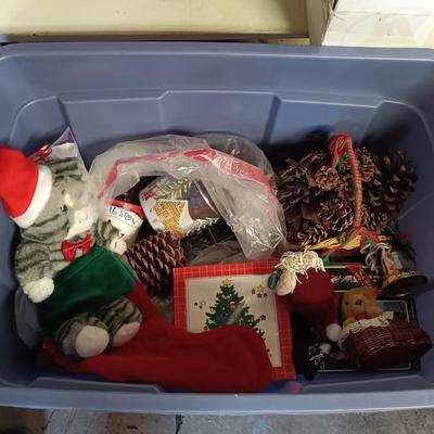 LOT 101B: Basement Finds- Large Collection of Assorted Holiday Bags w/ Christmas Decor