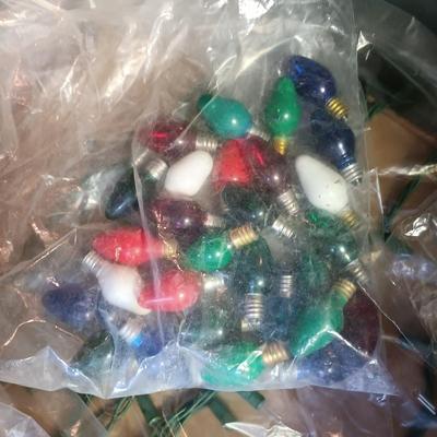 LOT 102B: Basement Finds- Vintage Christmas Bulbs w/ a Set of (7) Wreaths & Holiday Lights
